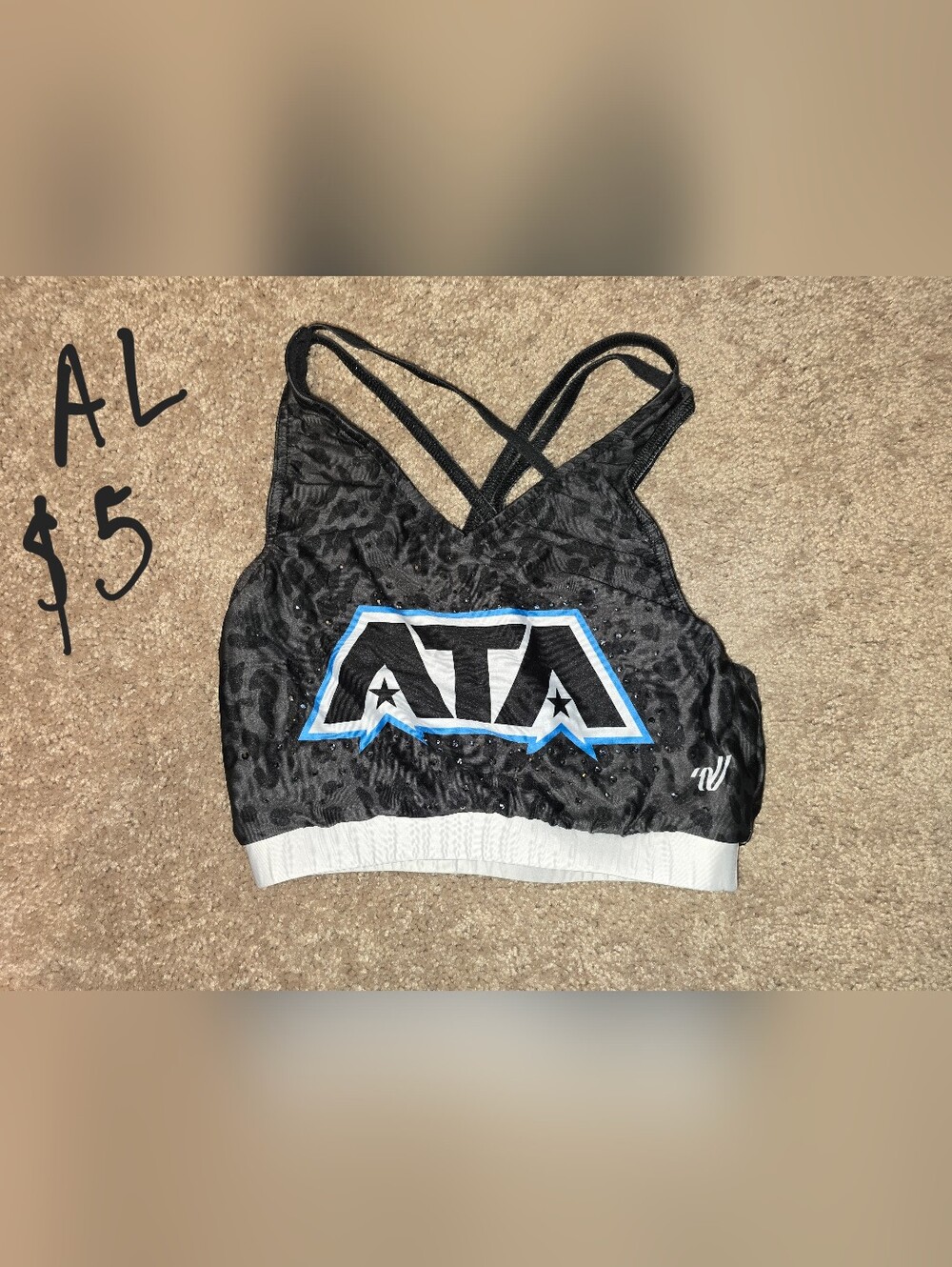 Black Leopard Print ATA Sports Bra